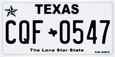 TX license plate CQF0547