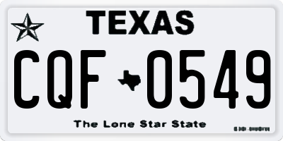 TX license plate CQF0549