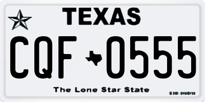 TX license plate CQF0555