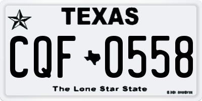 TX license plate CQF0558