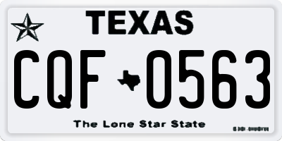 TX license plate CQF0563