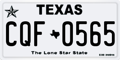 TX license plate CQF0565