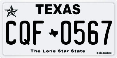 TX license plate CQF0567
