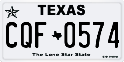 TX license plate CQF0574