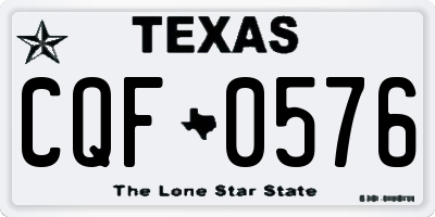 TX license plate CQF0576