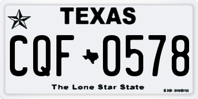 TX license plate CQF0578