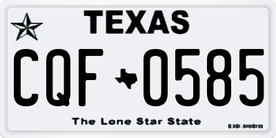 TX license plate CQF0585