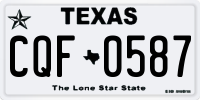 TX license plate CQF0587