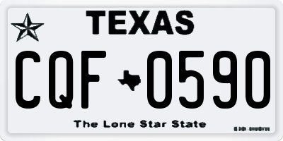 TX license plate CQF0590