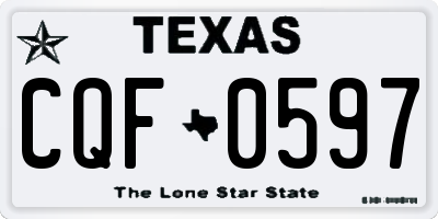 TX license plate CQF0597