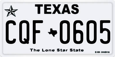 TX license plate CQF0605