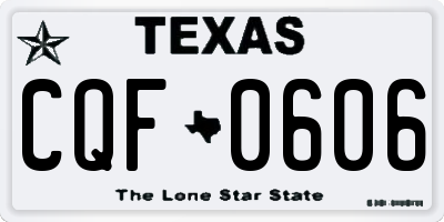 TX license plate CQF0606