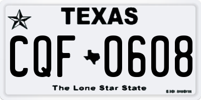 TX license plate CQF0608
