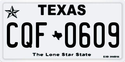 TX license plate CQF0609