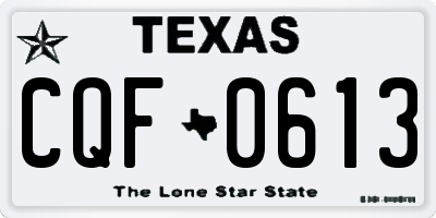 TX license plate CQF0613