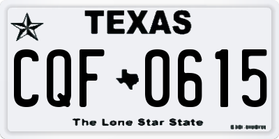 TX license plate CQF0615