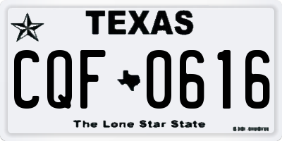 TX license plate CQF0616