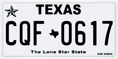 TX license plate CQF0617