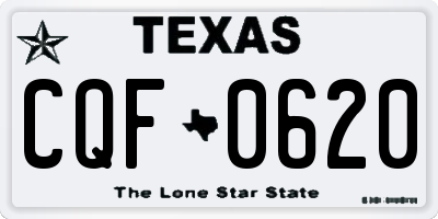 TX license plate CQF0620
