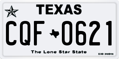 TX license plate CQF0621