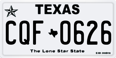 TX license plate CQF0626