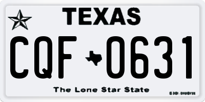 TX license plate CQF0631