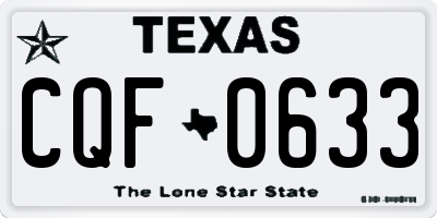 TX license plate CQF0633