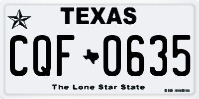 TX license plate CQF0635