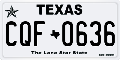 TX license plate CQF0636
