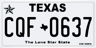 TX license plate CQF0637