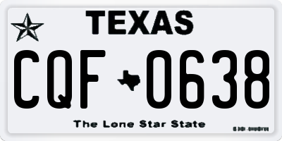 TX license plate CQF0638
