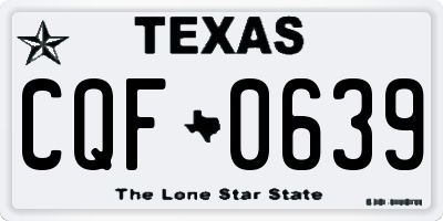 TX license plate CQF0639