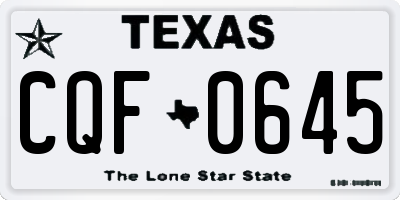 TX license plate CQF0645