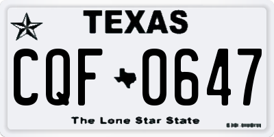 TX license plate CQF0647