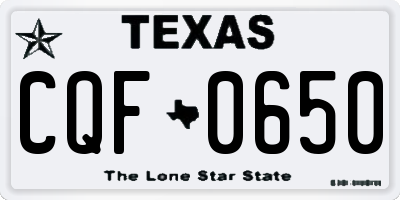 TX license plate CQF0650