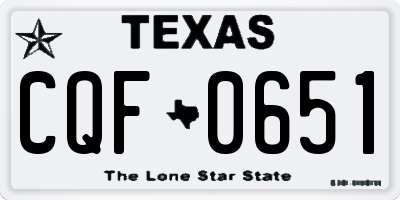 TX license plate CQF0651