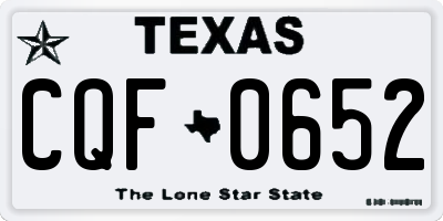 TX license plate CQF0652
