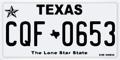 TX license plate CQF0653