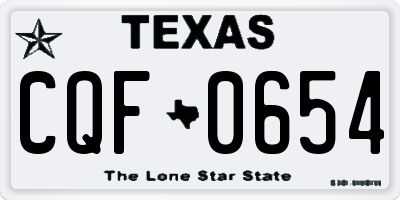 TX license plate CQF0654