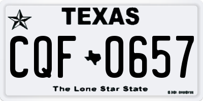 TX license plate CQF0657
