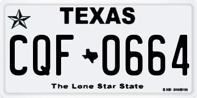 TX license plate CQF0664