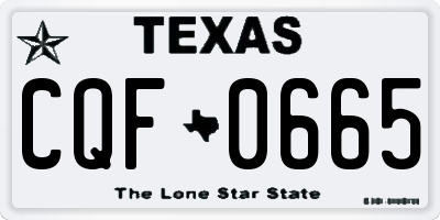 TX license plate CQF0665