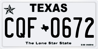 TX license plate CQF0672