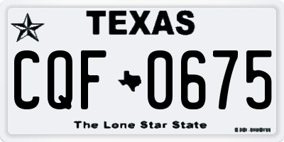 TX license plate CQF0675