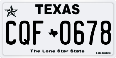 TX license plate CQF0678
