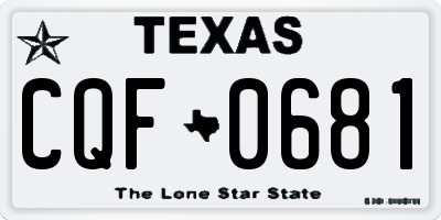 TX license plate CQF0681