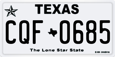 TX license plate CQF0685
