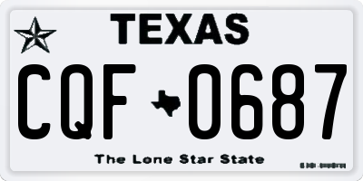 TX license plate CQF0687
