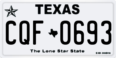 TX license plate CQF0693