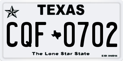 TX license plate CQF0702